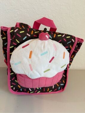 New girls toddler Gymboree Pink brown  Cupcake Backpack